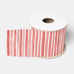 Lazo De Tela Gruesa Rayas de Caramelo Rosa Rojo de Navidad
