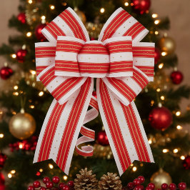 Lazo De Tela Gruesa Rayas de Navidad Regias