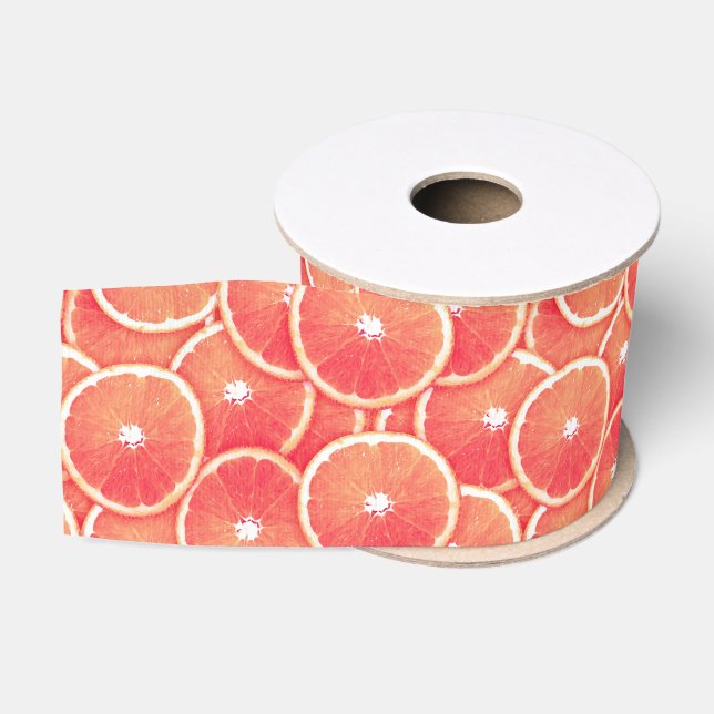 Lazo De Tela Gruesa Rebanadas del pomelo rosado (Carrete)