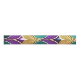Lazo De Tela Gruesa Relieve metalizado de lujo Glam Gold Purple