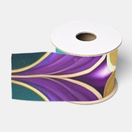 Lazo De Tela Gruesa Relieve metalizado de lujo Glam Gold Purple