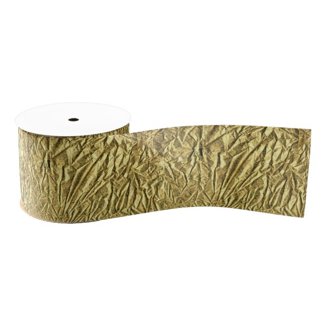 Lazo De Tela Gruesa Relieve metalizado dorado brillante (Carrete)