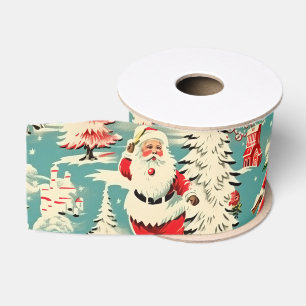 Lazo De Tela Gruesa Retro Santa Wonderland 2