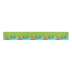 Lazo De Tela Gruesa Retro Space age Kitty Grosgrain Ribbon