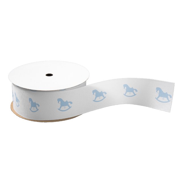 Lazo De Tela Gruesa Rockefeller Horse Silhouette Ribbon Blue (Carrete)