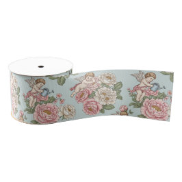 Lazo De Tela Gruesa Rococo Revival Cherub Floral Toile