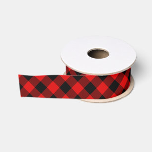 Lazo De Tela Gruesa Rojo Negro Búfalo Leñador Check Navidad