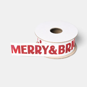 Lazo De Tela Gruesa Rojo pintado Merry y Bright Love & Light Your Name