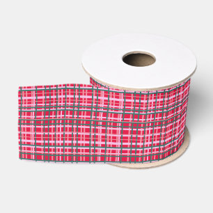 Lazo De Tela Gruesa Rojo Verde Plaid Navideño Festivo Clásico