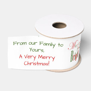 Lazo De Tela Gruesa Rojo y Verde Personalizado NAVIDAD ALEGRE Christma