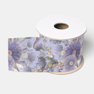 Lazo De Tela Gruesa Romántico Wattle y Eucalipto en Malva