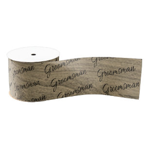 Lazo De Tela Gruesa Rústica Wood Groomsman Grosgrain Ribbon
