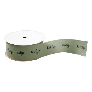 Lazo De Tela Gruesa Sage Green Neutral Elegante color sólido con nombr