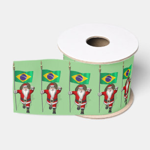 Lazo De Tela Gruesa Santa Claus con Bandeira Do Brasil