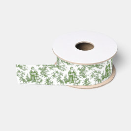 Lazo De Tela Gruesa Santa Toile Verde de Navidad