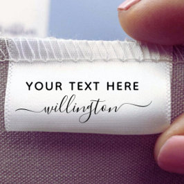 Lazo De Tela Gruesa Script Elegant Gracias Personalizado Blanco Negro