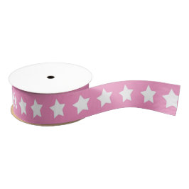 Lazo De Tela Gruesa Shabby Chic Pink Stars