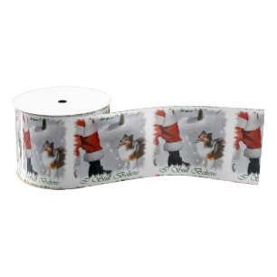 Lazo De Tela Gruesa Shetland Sheepdog Cree en los Navidades
