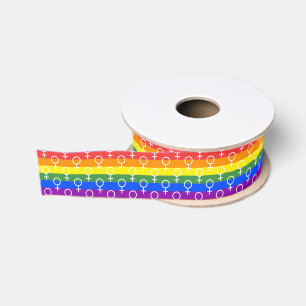 Lazo De Tela Gruesa Símbolo femenino patrón arco iris