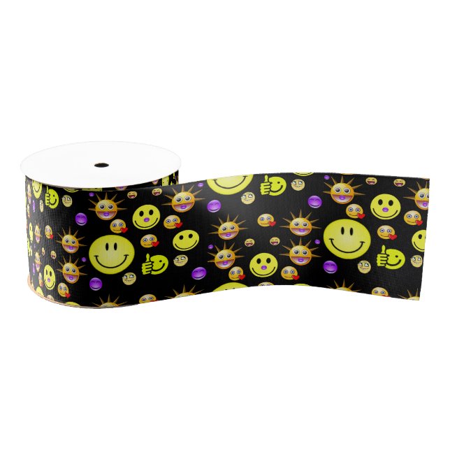 Lazo De Tela Gruesa sonrisas decorativas de cinta (Carrete)
