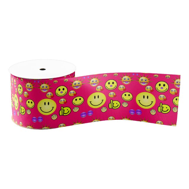 Lazo De Tela Gruesa sonrisas decorativas de cinta (Carrete)