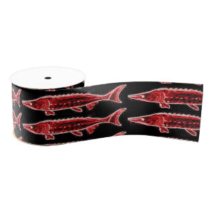 Lazo De Tela Gruesa sturgeonson rojo en negro