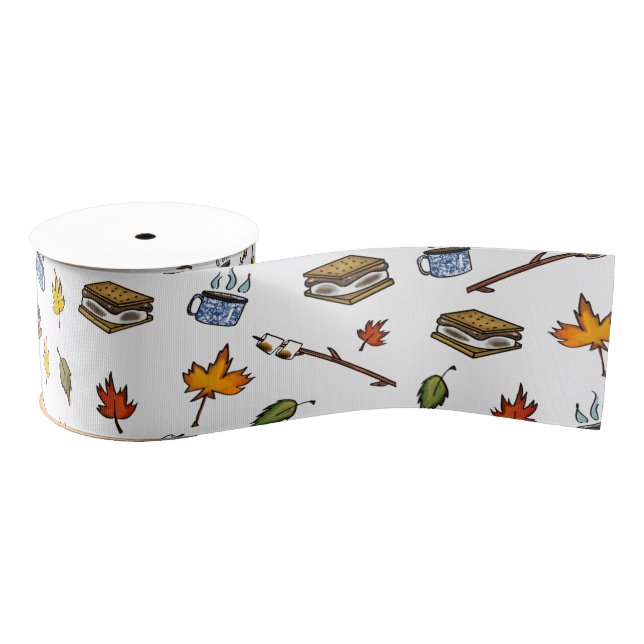Lazo De Tela Gruesa Summer Camp S'mores Campfire Summertime (Carrete)