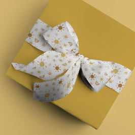 Lazo De Tela Gruesa Sunshines bohemias y arcoíris en amarillo