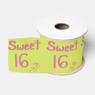 Lazo De Tela Gruesa Sweet 16 Pink and Lime