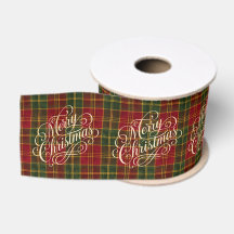 Tartan Plaid Clásico Feliz Navidad Fiesta