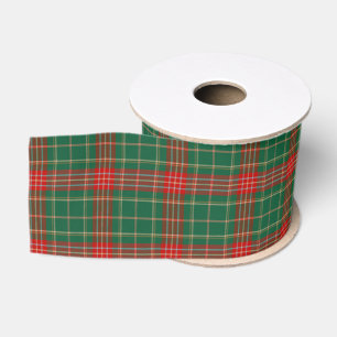 Lazo De Tela Gruesa Tartan Plaid Rojo y Verde de Navidad