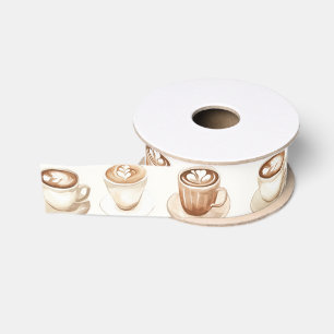 Lazo De Tela Gruesa Tazas Marrones Crema Café