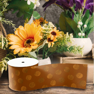 Lazo De Tela Gruesa Terracotta Polka Dots Navidades modernos y elegant