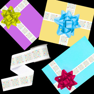 Lazo De Tela Gruesa Tipografía alegre y colorida de Feliz Navidad