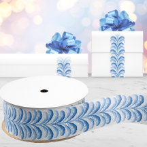Tira de Fiesta Emplumada en Porcelana Azul