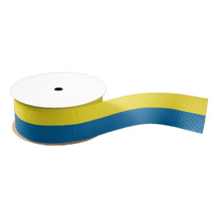 Lazo De Tela Gruesa Trazos  Azul y Amarillo  Personalizable