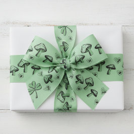 Lazo De Tela Gruesa Tréboles verdes irlandeses Corazones y champiñones