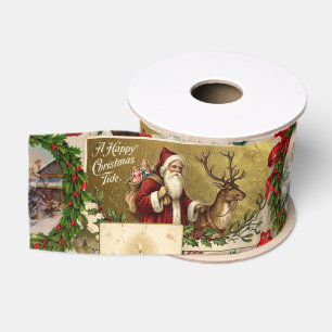 Lazo De Tela Gruesa Una Feliz Época de Navidad