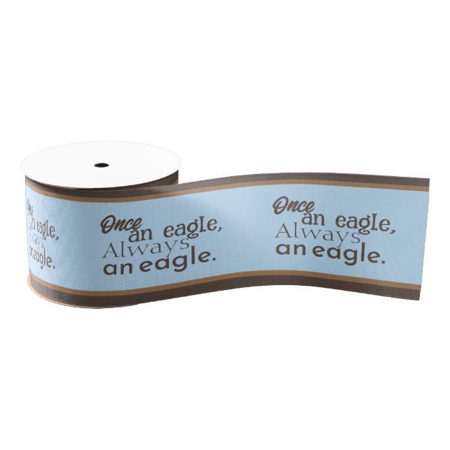 Lazo De Tela Gruesa Una vez águila, siempre águila. Azul Pastel marrón (Carrete)
