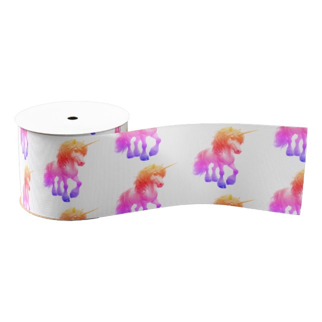 Lazo De Tela Gruesa Unicornio Neon (Carrete)