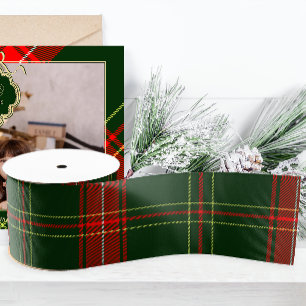 Lazo De Tela Gruesa Vacaciones simples de Navidades de color verde y r