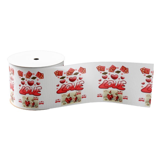 Lazo De Tela Gruesa valentines love ribbon (Carrete)