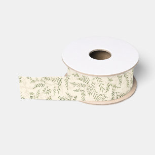 Lazo De Tela Gruesa vegetación crema beige follaje botánico