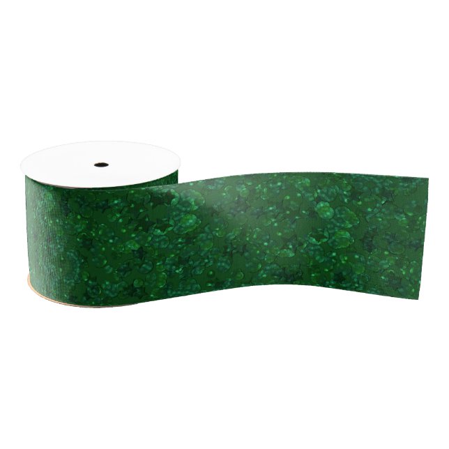 Lazo De Tela Gruesa Verde, confetti, purpurina (Carrete)