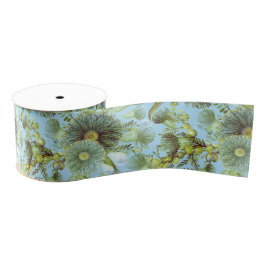 Lazo De Tela Gruesa Vintage Blue Wattle and Eucalyptus