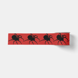 Lazo De Tela Gruesa Viudas Negras en cinta de Halloween Roja