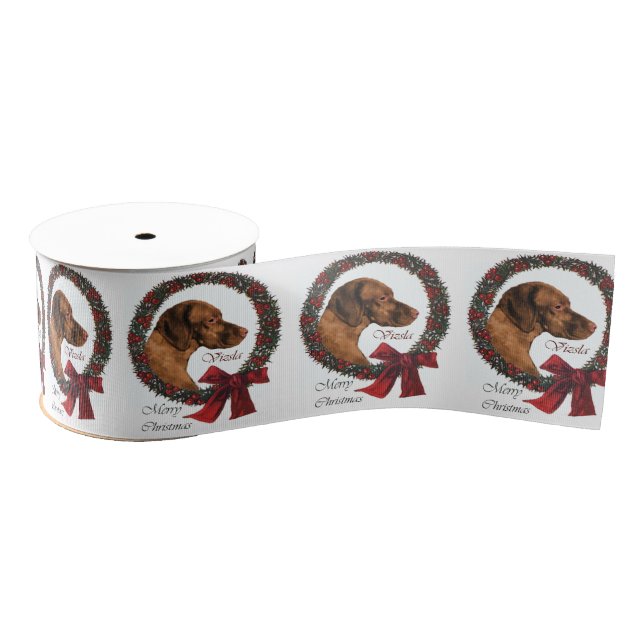 Lazo De Tela Gruesa Vizsla Navidades Wreath (Carrete)