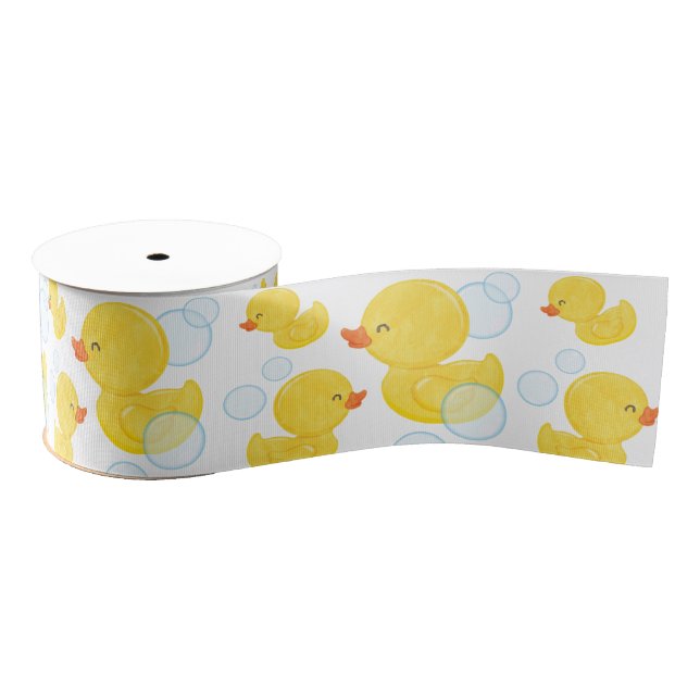 Lazo De Tela Gruesa Watercolor Rubber Ducky (Carrete)