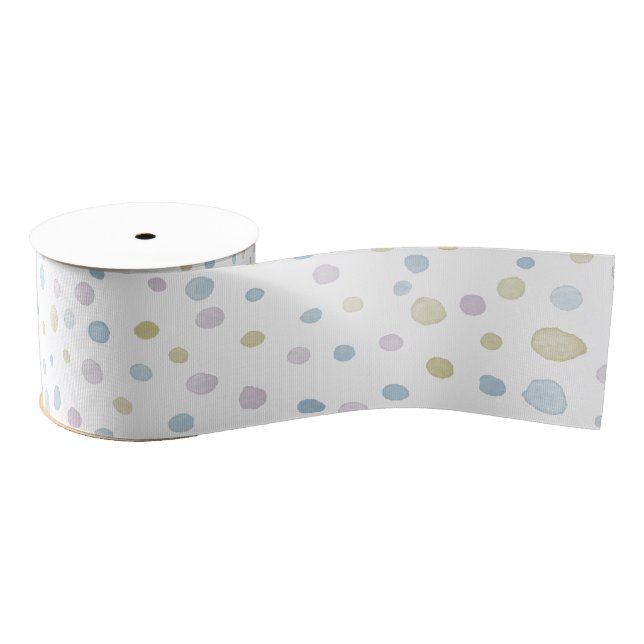 Lazo De Tela Gruesa William Confetti Watercolor Dots Ribbon (Carrete)