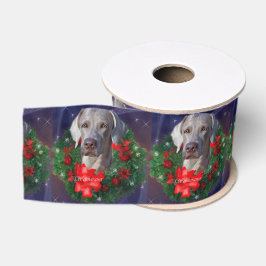 Lazo De Tela Gruesa Wreath Navidades de Weimaraner